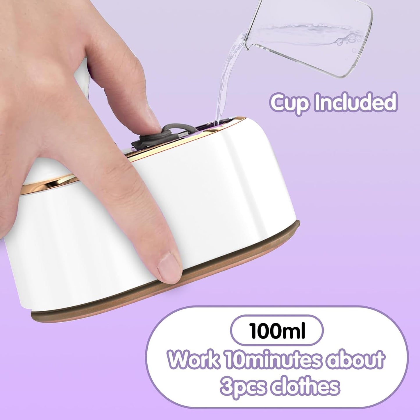 Travel Steamer Iron for Clothes Mini - Portable Ironing Machine Travel Small Size Portable Steamer Travel College Dorm Home Essentials Steamer for Clothes(White)